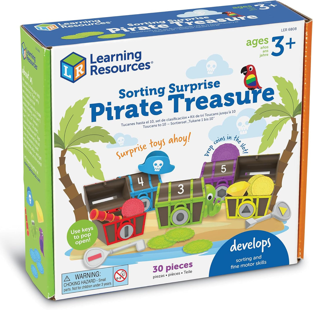 Learning Resources Spannender Piratenschatz zum Sortieren, Spielzeug zum Sortieren und Zuordnen, Ab