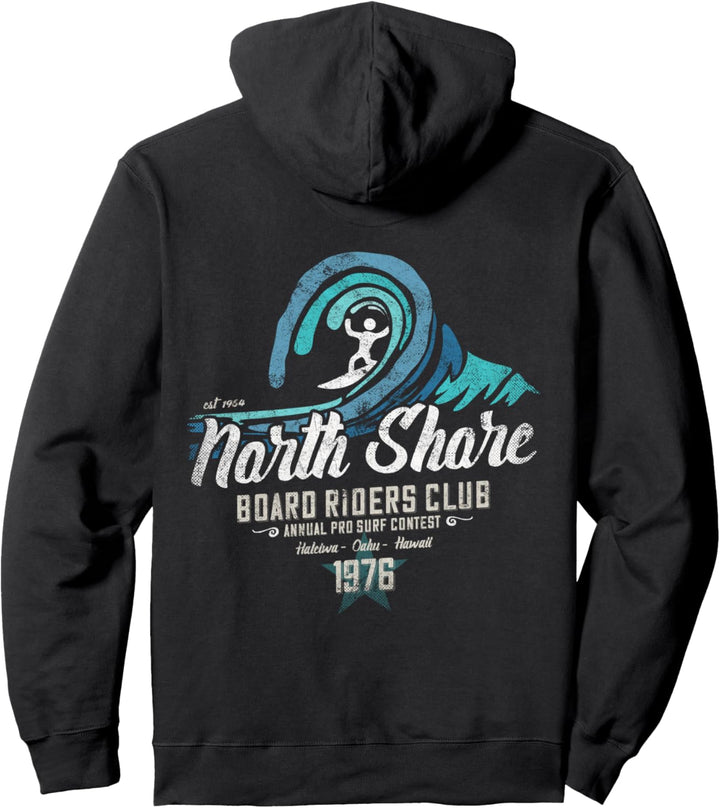 Weinlese North Shore Board Riders Surfing Club, Oahu, Hawaii Pullover Hoodie