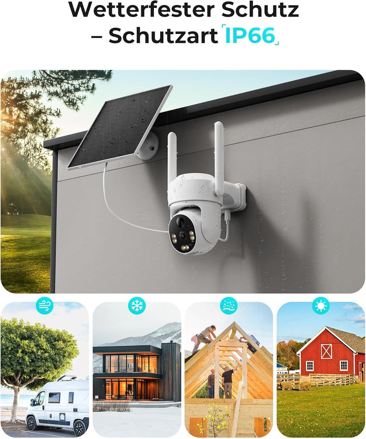 SEHMUA 4G LTE Überwachungskamera Aussen Akku mit SIM Karte 2K PTZ Kabellos Outdoor Kamera Ohne WLAN