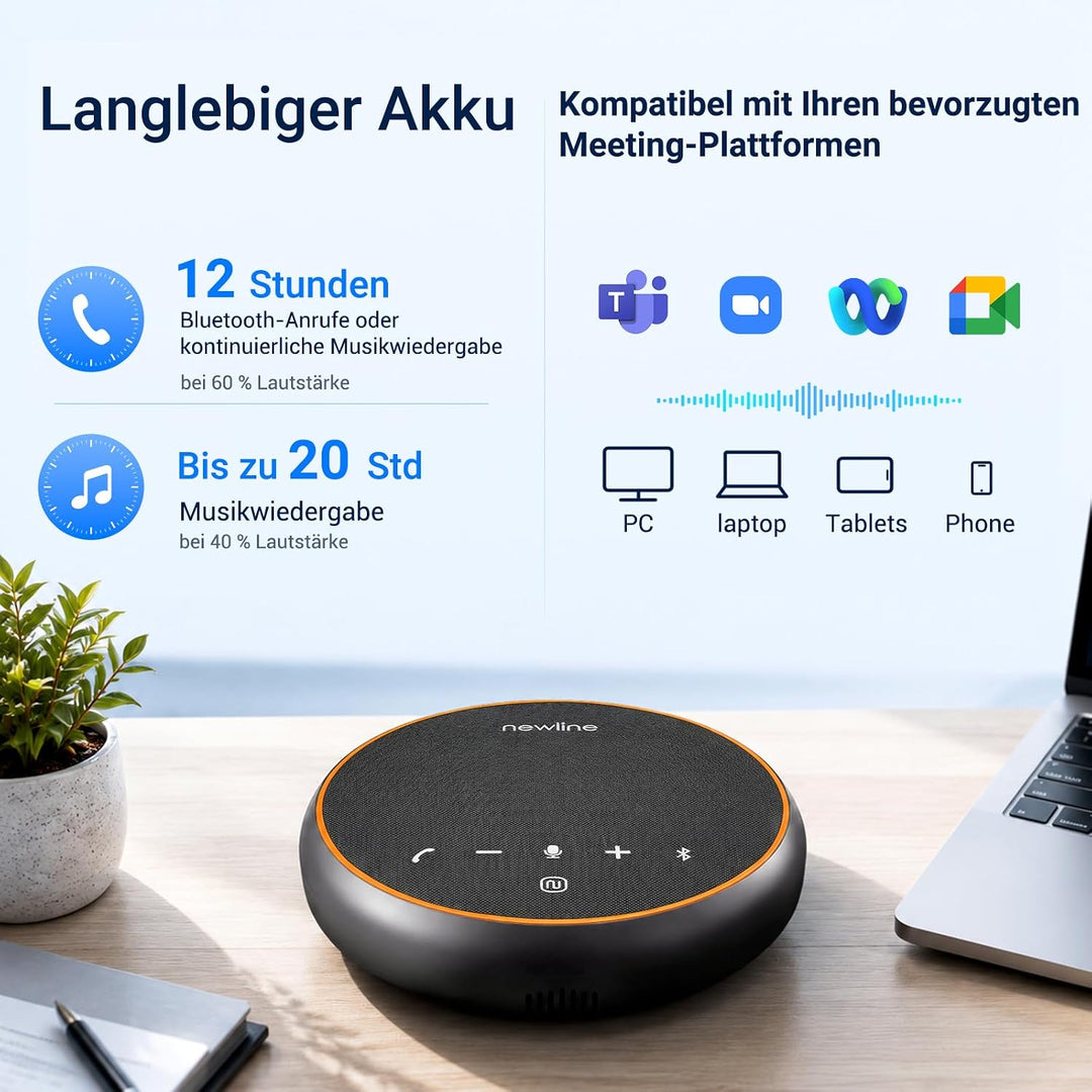 Konferenzlautsprecher mit 3 Mikrofonen, 360° Pickup, KI-3A-DSP