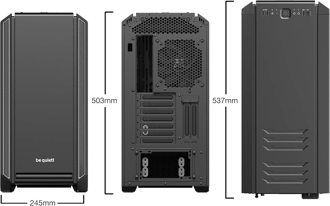 be quiet! Silent Base 601 ATX PC Midi PC Gehäuse mit Seitenfenster Silber