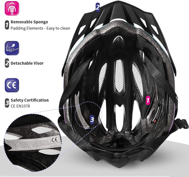 ioutdoor Premium Fahrradhelm, CE CPSC Zertifikat, Radhelm mit Abnehmbarer Sonnenblende und Insektenn