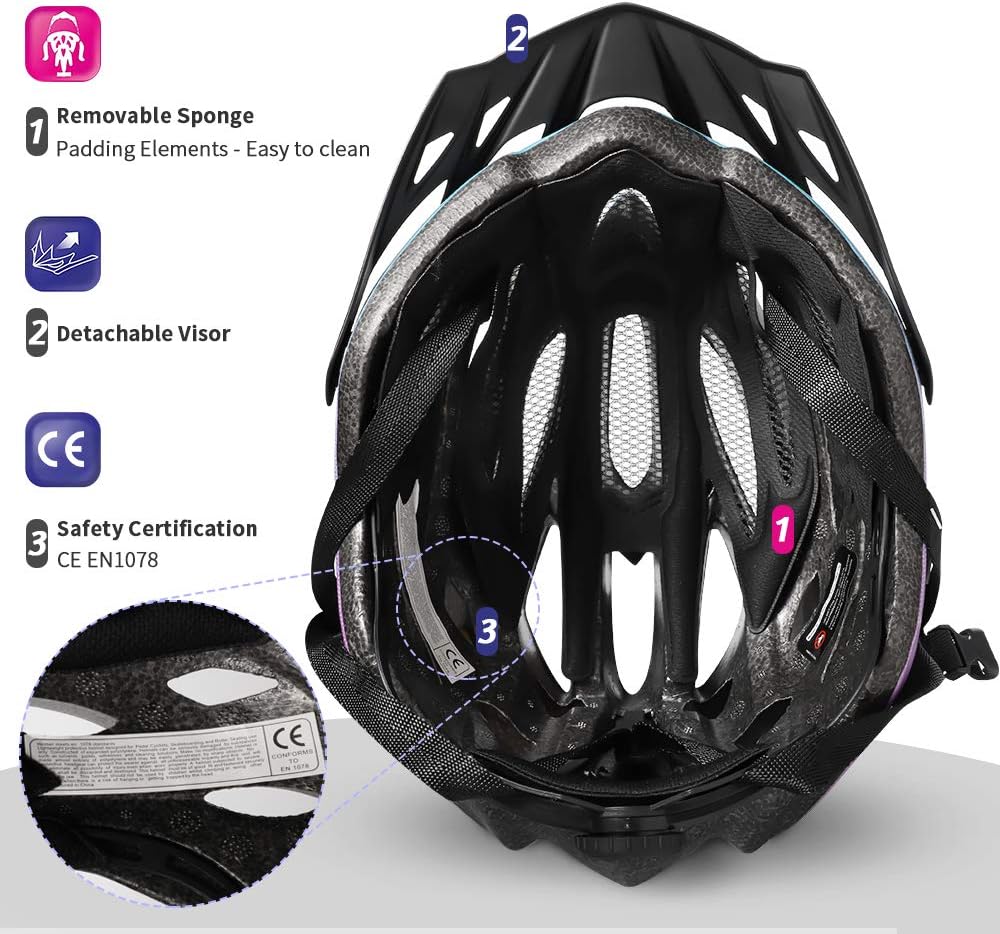 ioutdoor Premium Fahrradhelm, CE CPSC Zertifikat, Radhelm mit Abnehmbarer Sonnenblende und Insektenn