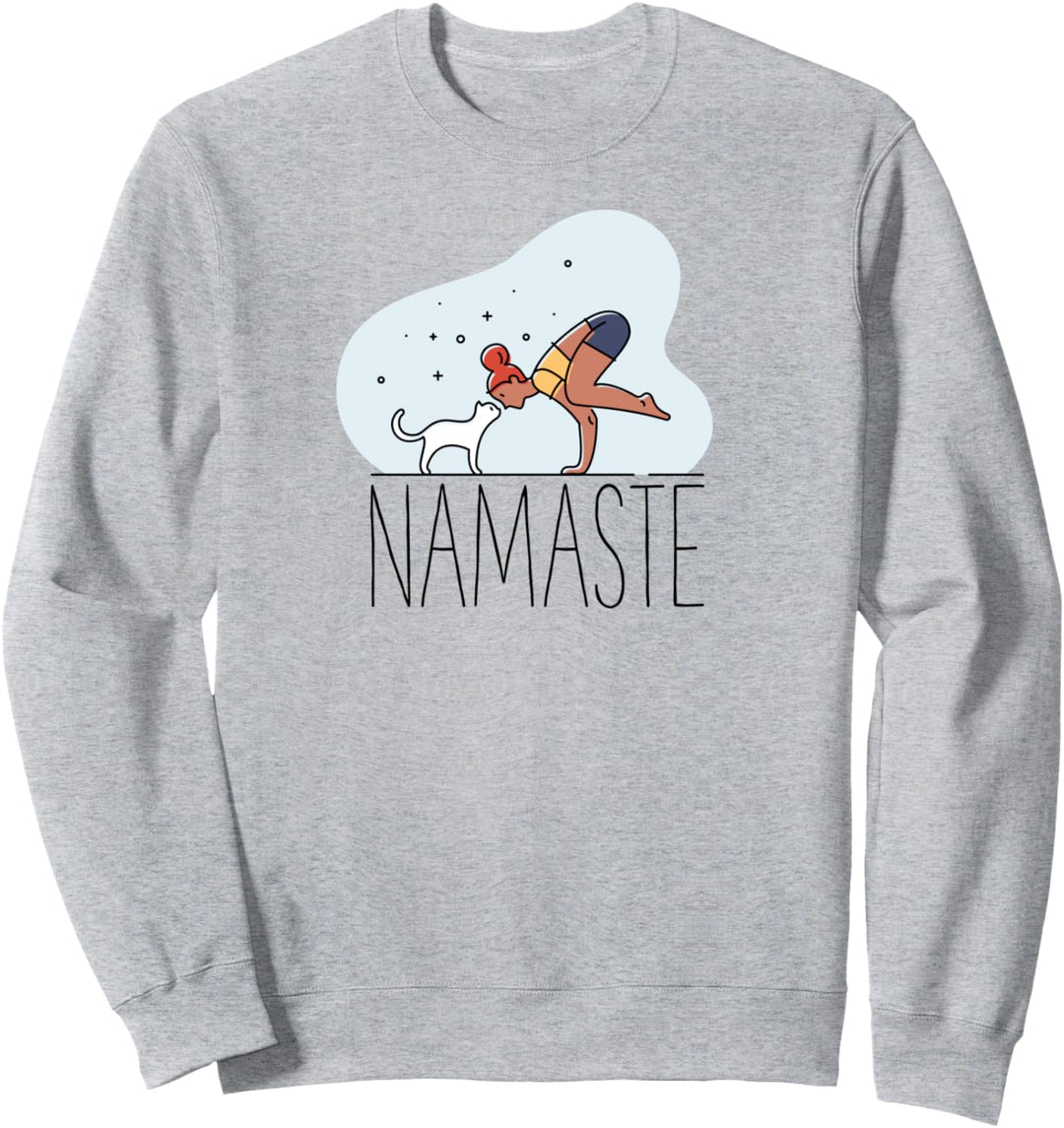 Namaste Cat Lover Yoga Pose | Funny Gift for Kitty Cat Owner Sweatshirt