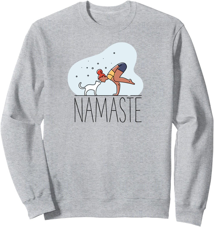Namaste Cat Lover Yoga Pose | Funny Gift for Kitty Cat Owner Sweatshirt