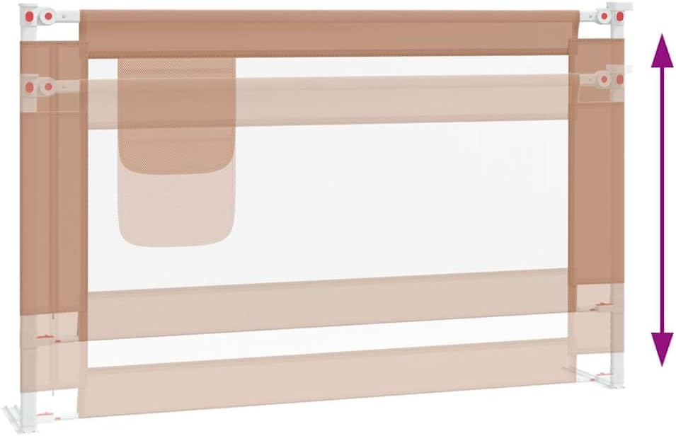 vidaXL Kleinkind-Bettschutzgitter Taupe 120x25 cm Stoff