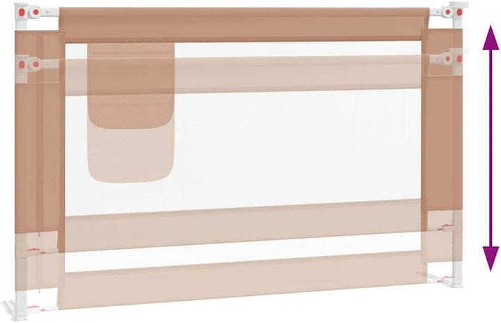 vidaXL Kleinkind-Bettschutzgitter Taupe 120x25 cm Stoff