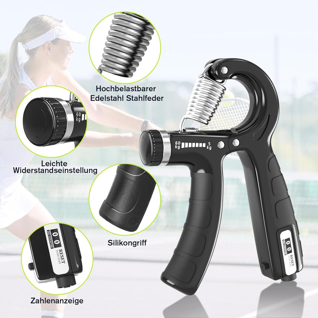 Handtrainer, U-VKK Unterarmtrainer-Set, Griff 5-60 kg, Hand Unterarm Trainingsgerät, Grip Griffkraft