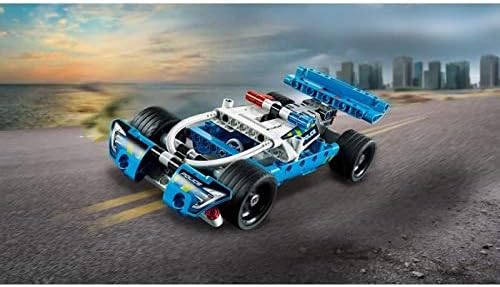 Lego 42091 Technic Polizei-Verfolgungsjagd, Spielzeugauto mit Rückziehmotor, Bauset für Jungen und M
