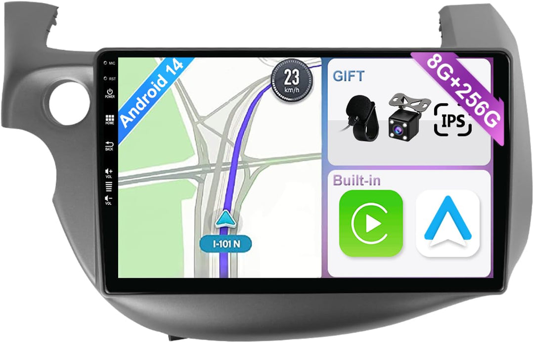 [8GB+256GB] Android 14 Autoradio für Honda Fit Jazz (2007-2014)-[Integriertes CarPlay/Android Auto/D