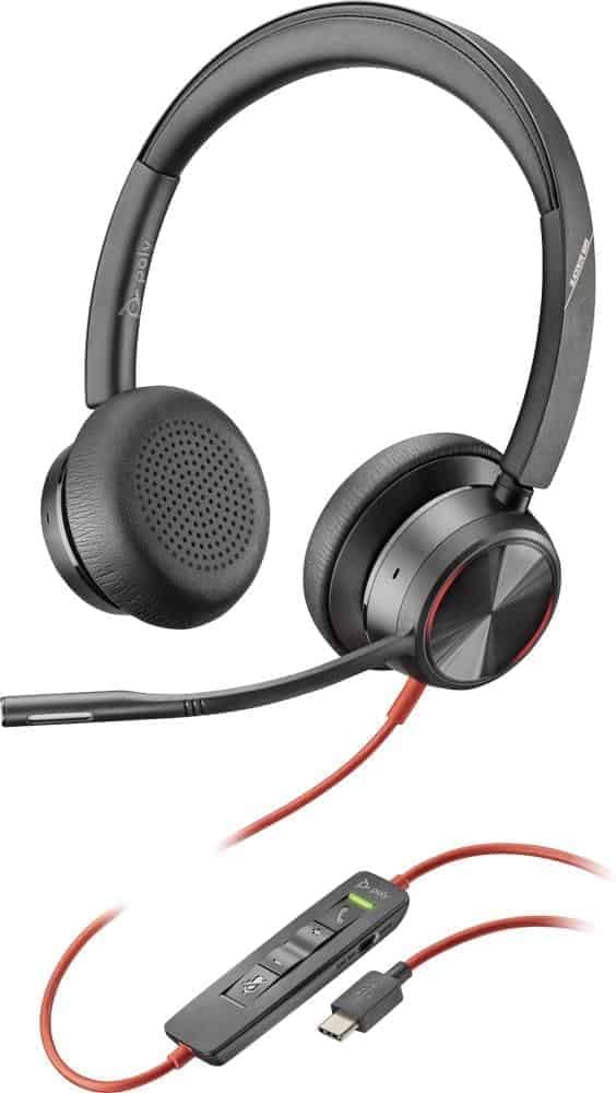 Poly Stereo-Headset 'Blackwire 8225-M' mit USB-C Anschluss, Active Noise Cancelling und flexiblem Mi