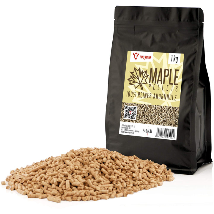 BBQ-Toro Ahornpellets 100% Ahornholz | 1 kg | Ahornpellets für Grill, Smoker, Pellet-Pizzaofen und H