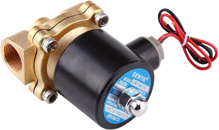 DC 12V Magnetventil für Wasser, Luft, Kraftstoff, Gas, 1/2 "normal geschlossenes Elektromagnetventil