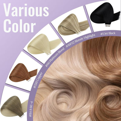 Fshine Tape Echthaar Extensions Schwarz 45CM 50 Gramm Remy Haar Schwarz Tape in Extensions Extension
