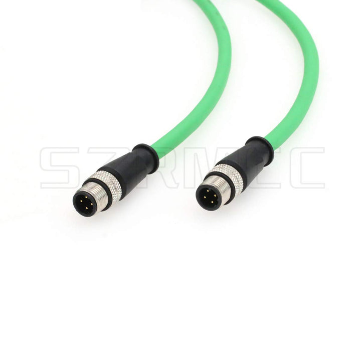 SZRMCC M12 Ethernet Kabel D-Code 4 Pin auf 4 Pin Stecker HighFlex Abgeschirmtes Netzwerkkabel für In