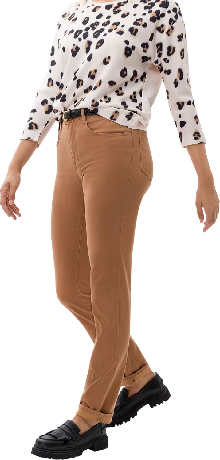 BRAX Damen Style Carola Five-Pocket Wertigem Baumwollsatin Hose 38W / 34L Vikunja, 38W / 34L Vikunja