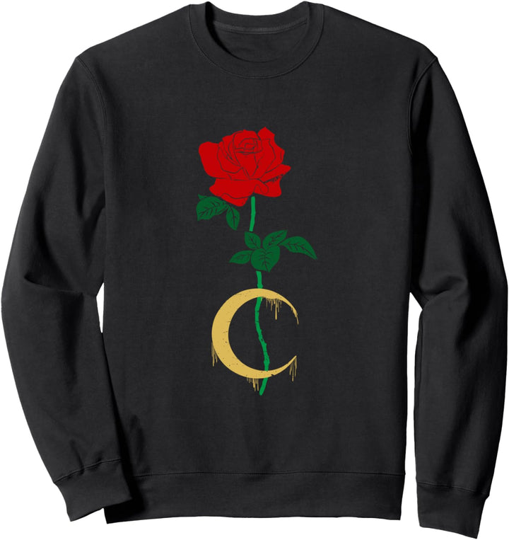 Occult Vintage Moon Red Rose Witchcraft Okkult Hexe Gothic Sweatshirt