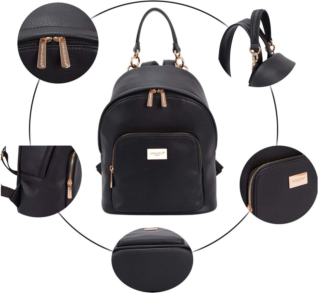 David Jones - Damen Kleine Rucksack Backpack - Frauen Weiches PU Leder Daypack - Casual City Mode Ta