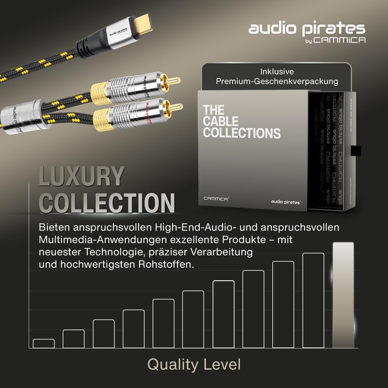 audio pirates by cammica USB-C auf 2x RCA Clinch Stecker, RCA-Kabel, Audio-Kabel | High-End Audiokab
