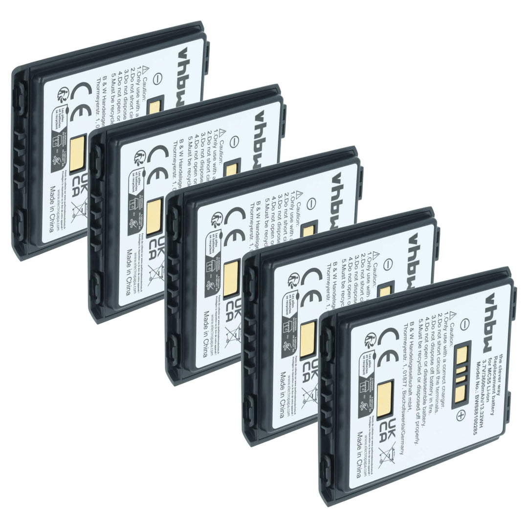 vhbw 5X Akku Ersatz für Symbol BTRY-MC55EAB02, 82-111094-01, U60493 für Mobilcomputer PDA Scanner (3
