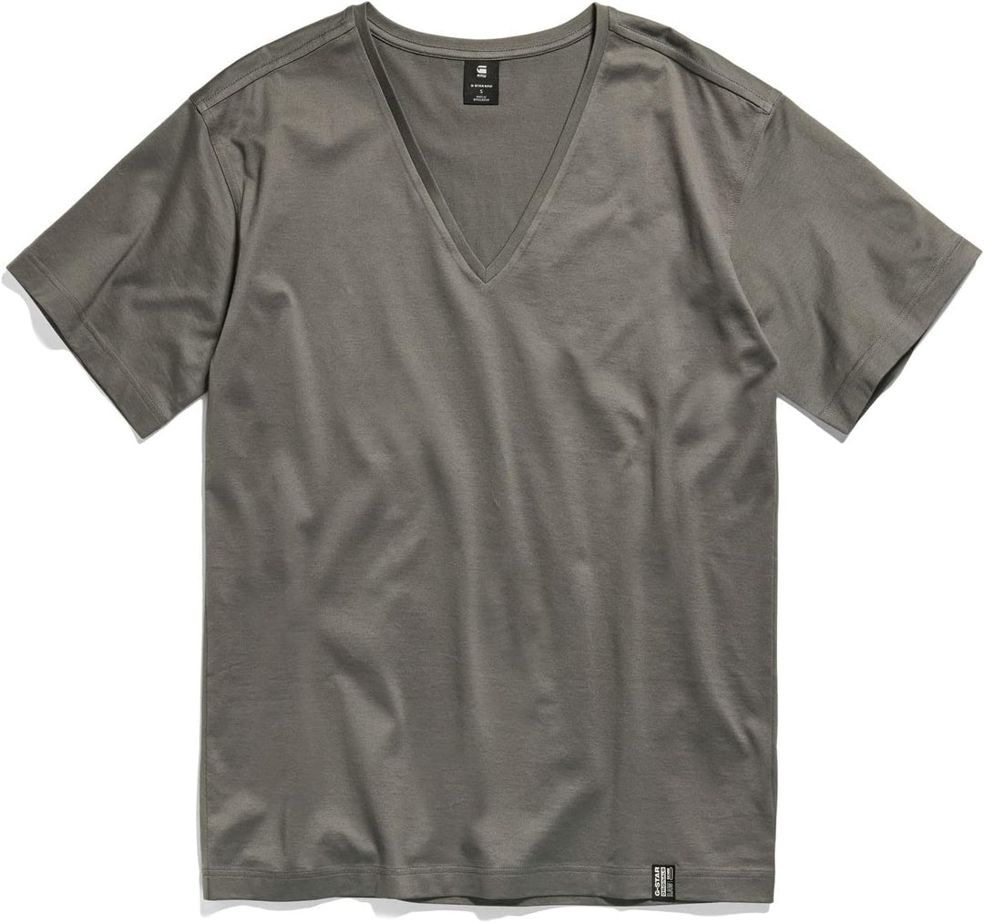 G-STAR RAW Damen Essential Loose Deep V-Neck Top Tops XXS Grau (Granite D22746-c539-1468), XXS Grau