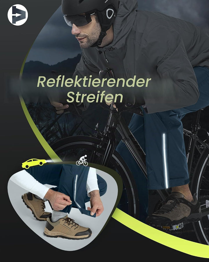 Outdoor Ventures Herren Regenhose Fahrrad Wasserdicht Atmungsaktiv Überziehhose Winddicht Outdoorhos