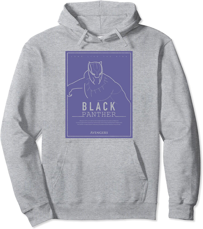 Marvel Black Panther Outlined Movie Poster Pullover Hoodie