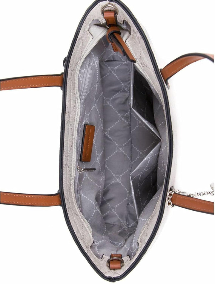 Tamaris Shopper Anastasia 30106 Damen Handtaschen Karo Einheitsgrösse Ecru, Einheitsgröße