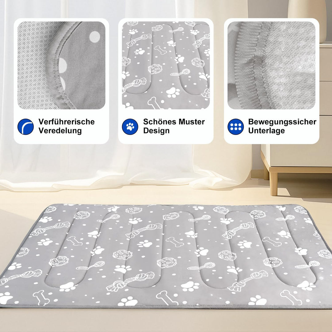 MH MYLUNE HOME Verbesserte Kühlmatte für Haustiere,100 x 70 cm,Grau | 300 g verstärkte Polsterung un