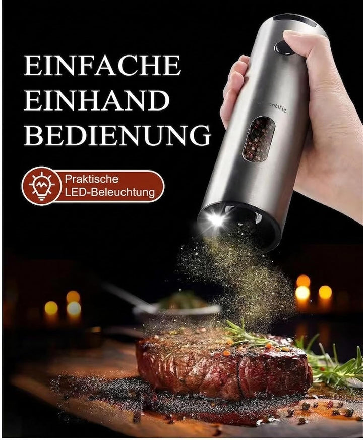 Elektrisches Salz- und Pfeffermühlen-Set mit Ladestation – erweiterte Version mit grossem Fassungsve