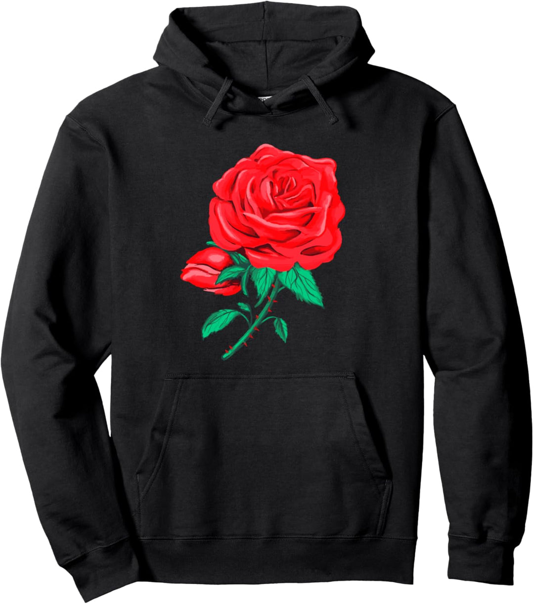 Rosen Blume Hobbygärtner Gärtner - Garten Rote Stachel Rose Pullover Hoodie