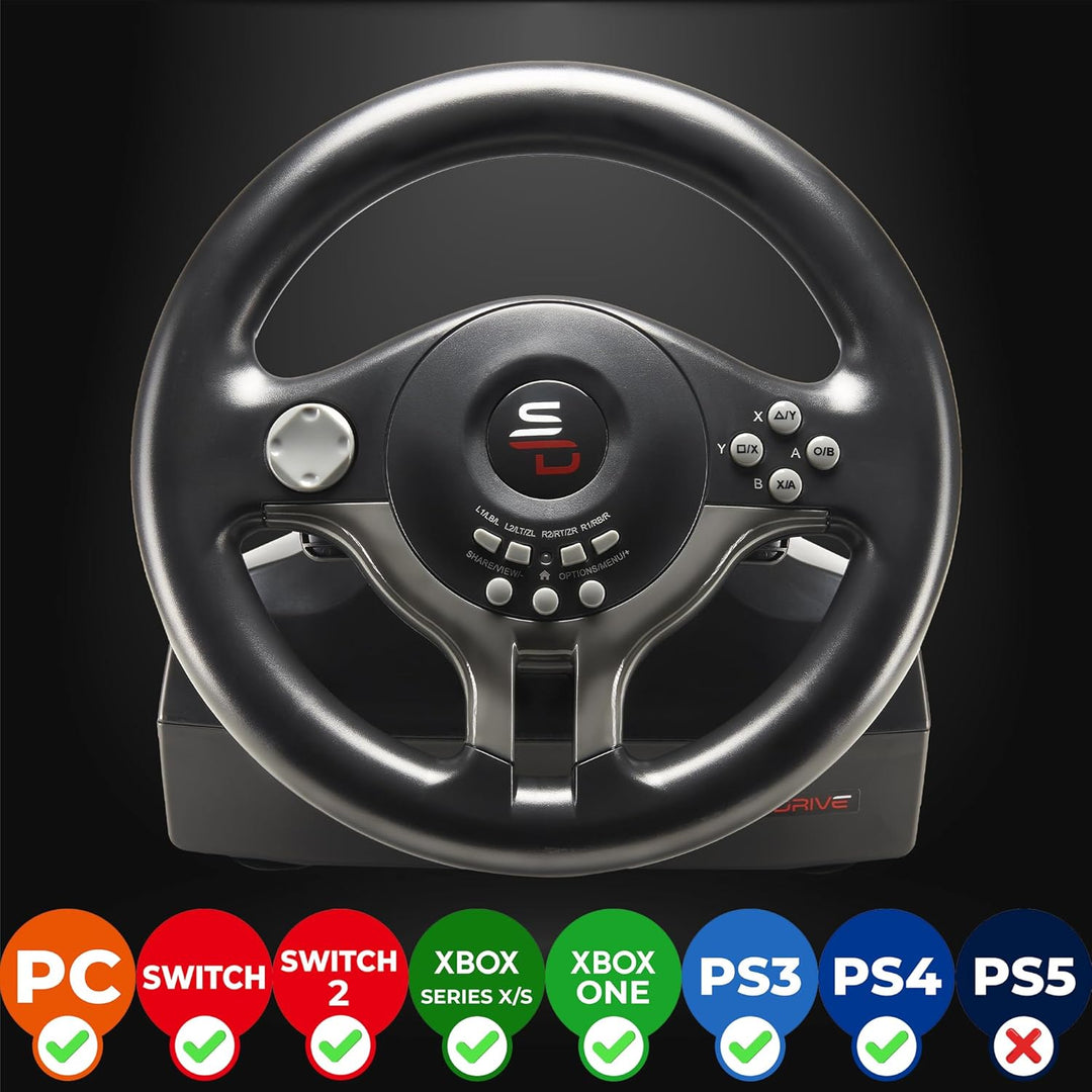 Subsonic Superdrive - Rennlenkrad / Lenkrad Driving Wheel SV200 mit pedalen und Schaltpaddles für Ni
