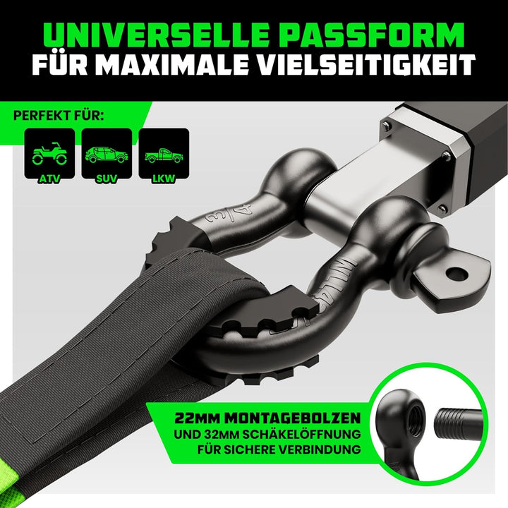 Rhino USA D-Ring Schäkel (2 Stück) 18.983kg Bruchfestigkeit – Schwerlast 1,9 cm Augbolzen Schäkeln m