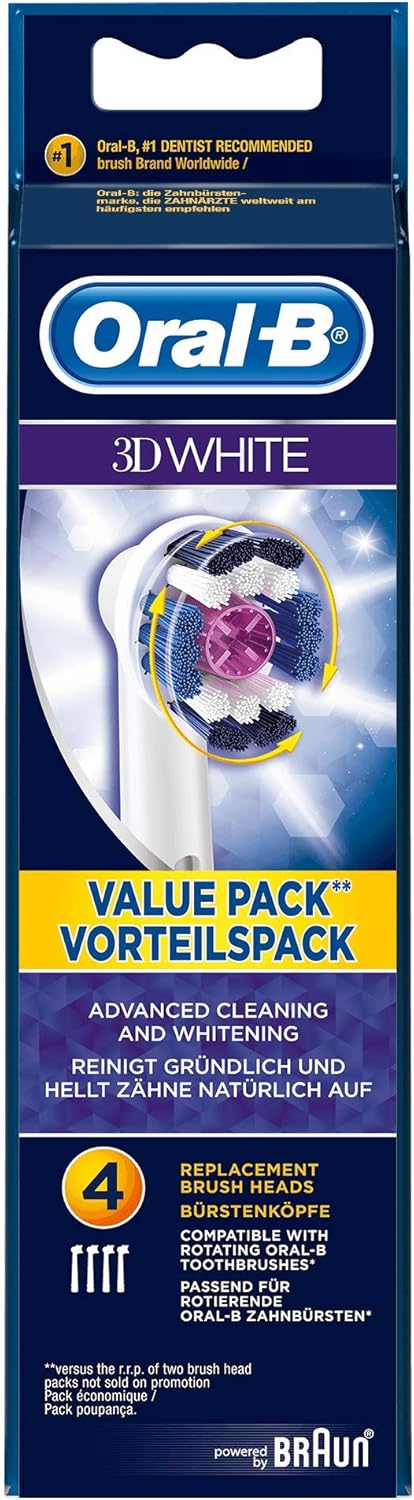 Braun Oral-B Aufsteckbürsten 3D White 4er Weiss 1 stück (4er Pack), Weiss 1 stück (4er Pack)
