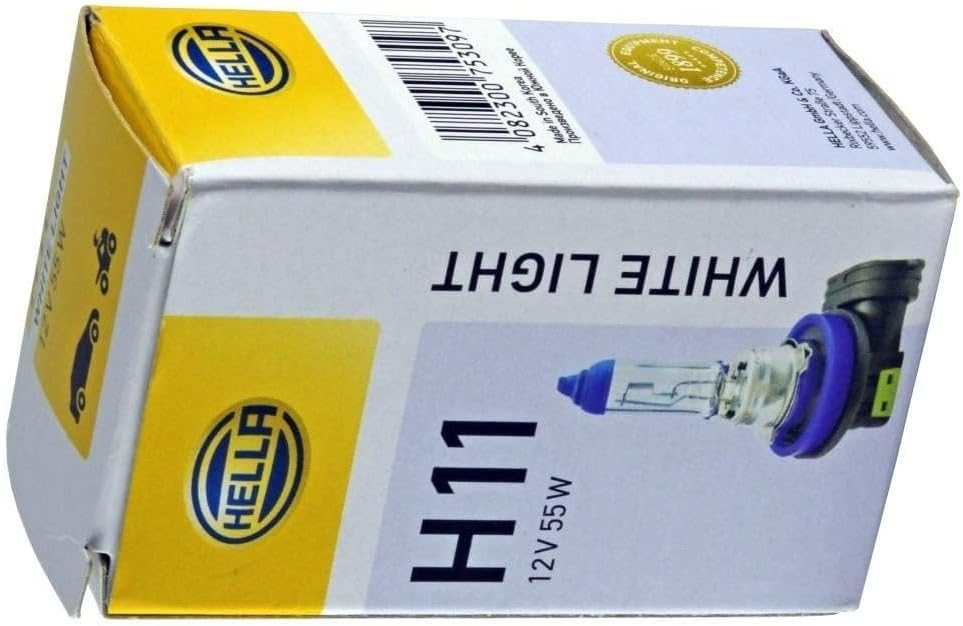 HELLA - Glühlampe - H11 - White light up to 4200 Kelvin - 12V - 55W - Sockelausführung: PGJ19-2 - Sc
