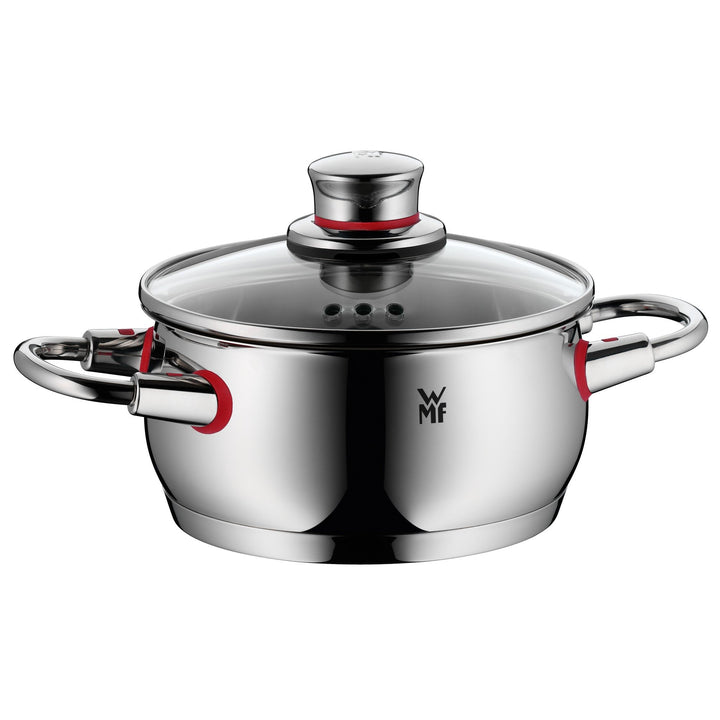 WMF Quality One Kochtopf klein 16cm, Glasdeckel mit Dampföffnung, Bratentopf Induktion 1,7l, Cromarg