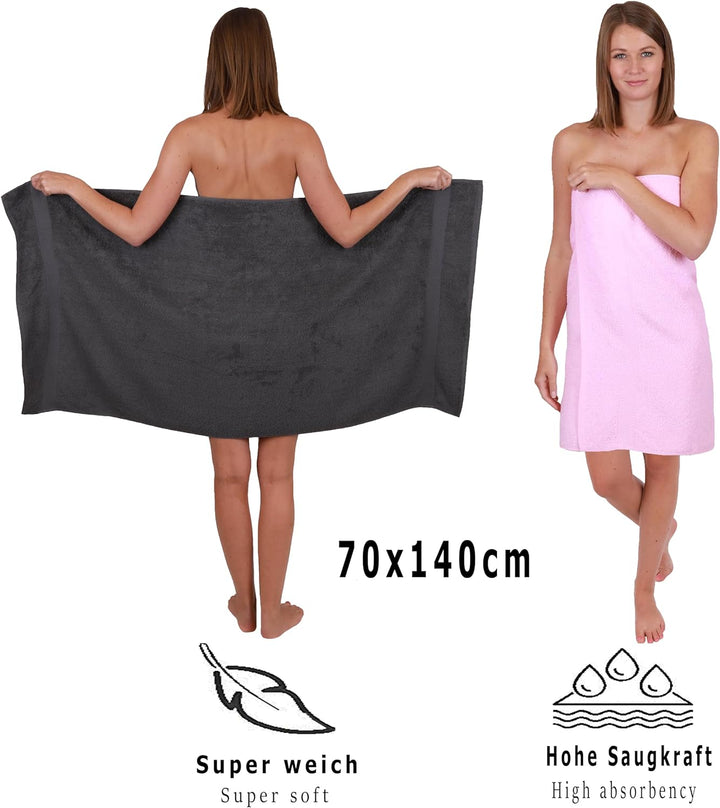 Betz 4 Stück Duschtücher Set Duschtuch Duschhandtuch Strandlaken Badetuch Palermo 100% Baumwolle Grö