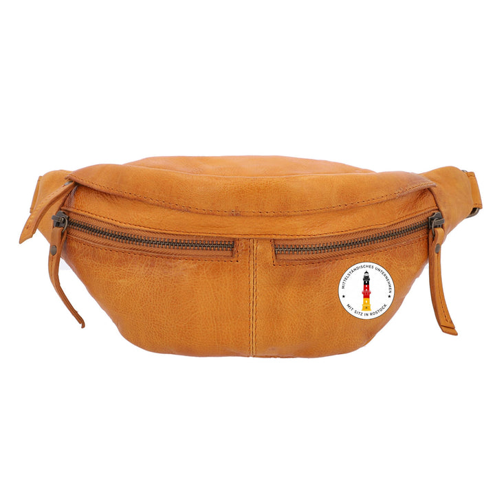 Gusti Gürteltasche Leder - Acton Bauchtasche Festivaltasche Hüfttasche Vintage Braun Leder Damen Her