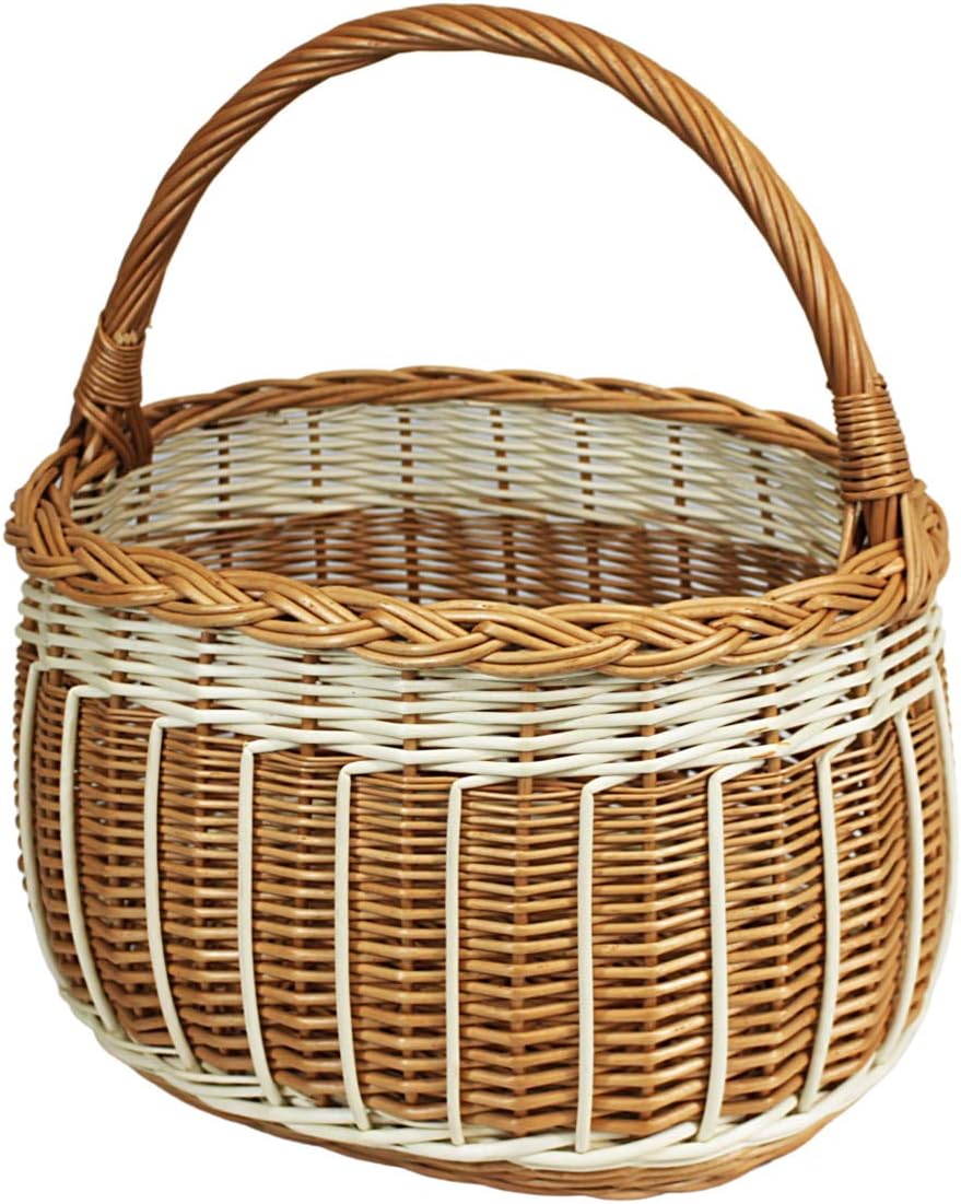 Weidenkorb, Einkaufskorb, Obst- oder Gemüsekorb, Pilzkorb, Picknickkorb 37 x 17 / H 21/40 cm