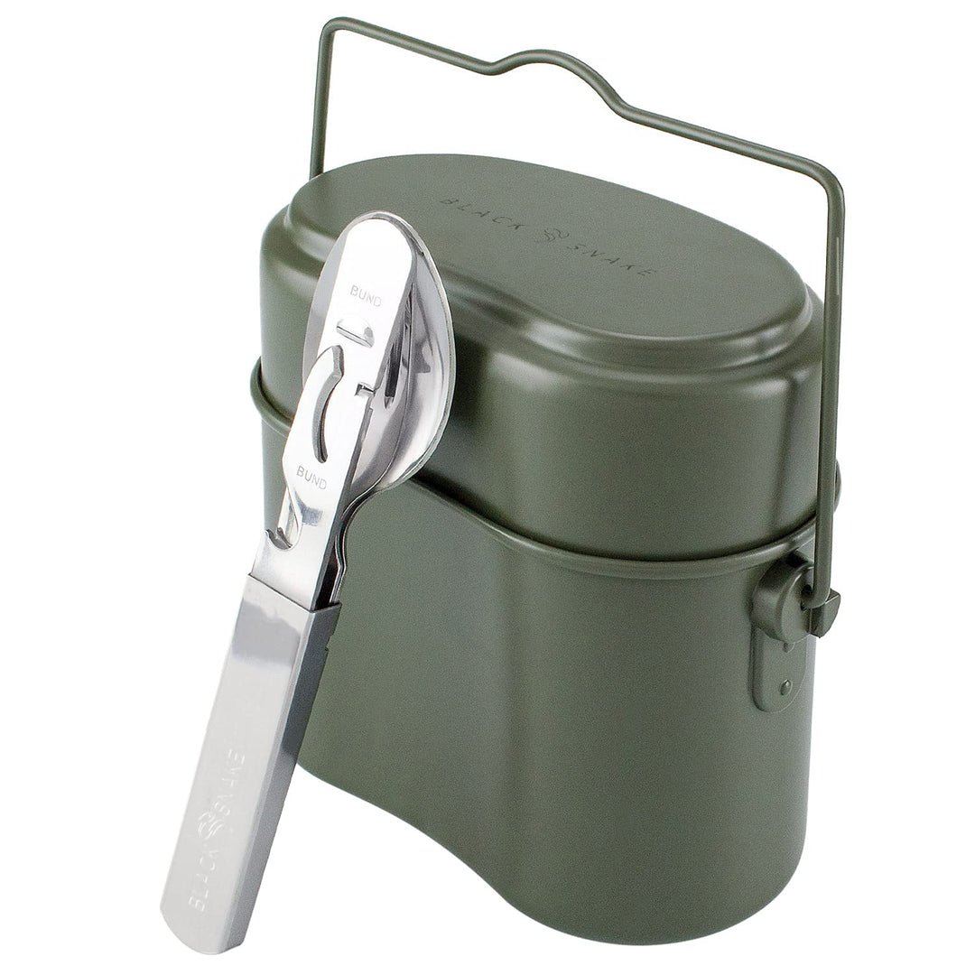 Black Snake® Bundeswehr Essgeschirrset Essbesteck + BW Aluminium Kochgeschirr