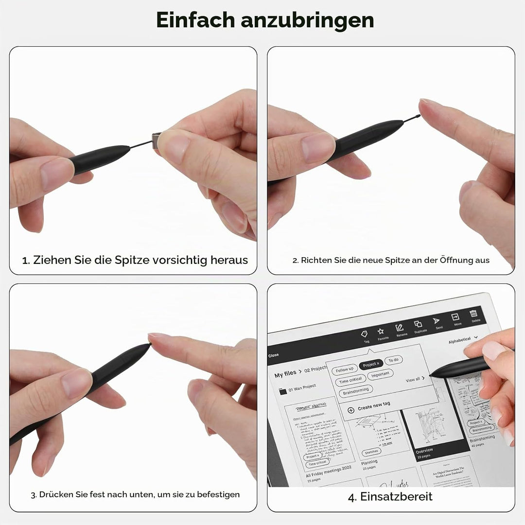 MoKo Magnetic Stylus Pen für Remarkable 2 mit Radiergummi, Digitaler Stift für Remarkable 2, 4096 Dr