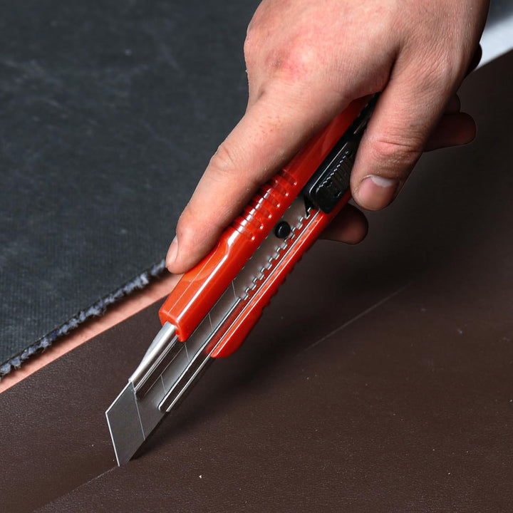 HAUTMEC Cuttermesser 25 mm Profi 4 Stück,Universalmesser mit Auto-Lock & 2 Ersatzklingen, Teppichmes