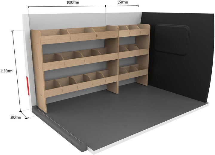 Vanify - Kompatibel mit Renault KANGOO L3 (Maxi) 2008+ Fahrzeugeinrichtung Fahrzeugregale, komplette