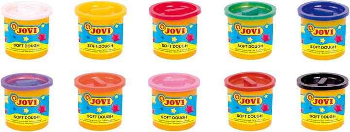 Jovi Blandiver Knete (extra weiche Knetmasse für Kinder ab 2 Jahren) 10 Dosen, farbig sortiert zu je