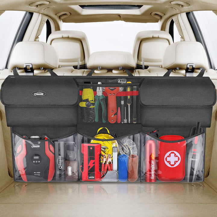 Oasser Kofferraum Organizer Auto mit wasserdichten Taschen, Schwarz