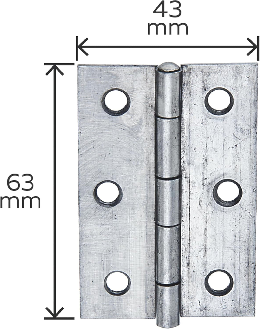 Alberts 851989 Scharnier | halbbreit | Edelstahl | 63 x 43 mm | 20er Set 63 x 43 mm (20 Stk.), 63 x