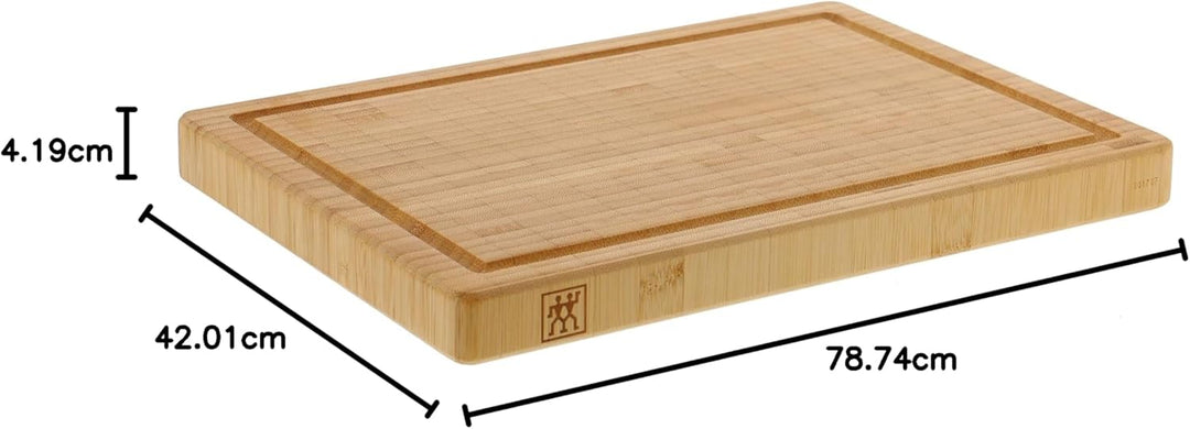ZWILLING Schneidbrett aus massiven Bambusholz mit Saftrille, beidseitig nutzbar, gross, 42 x 31 cm 4