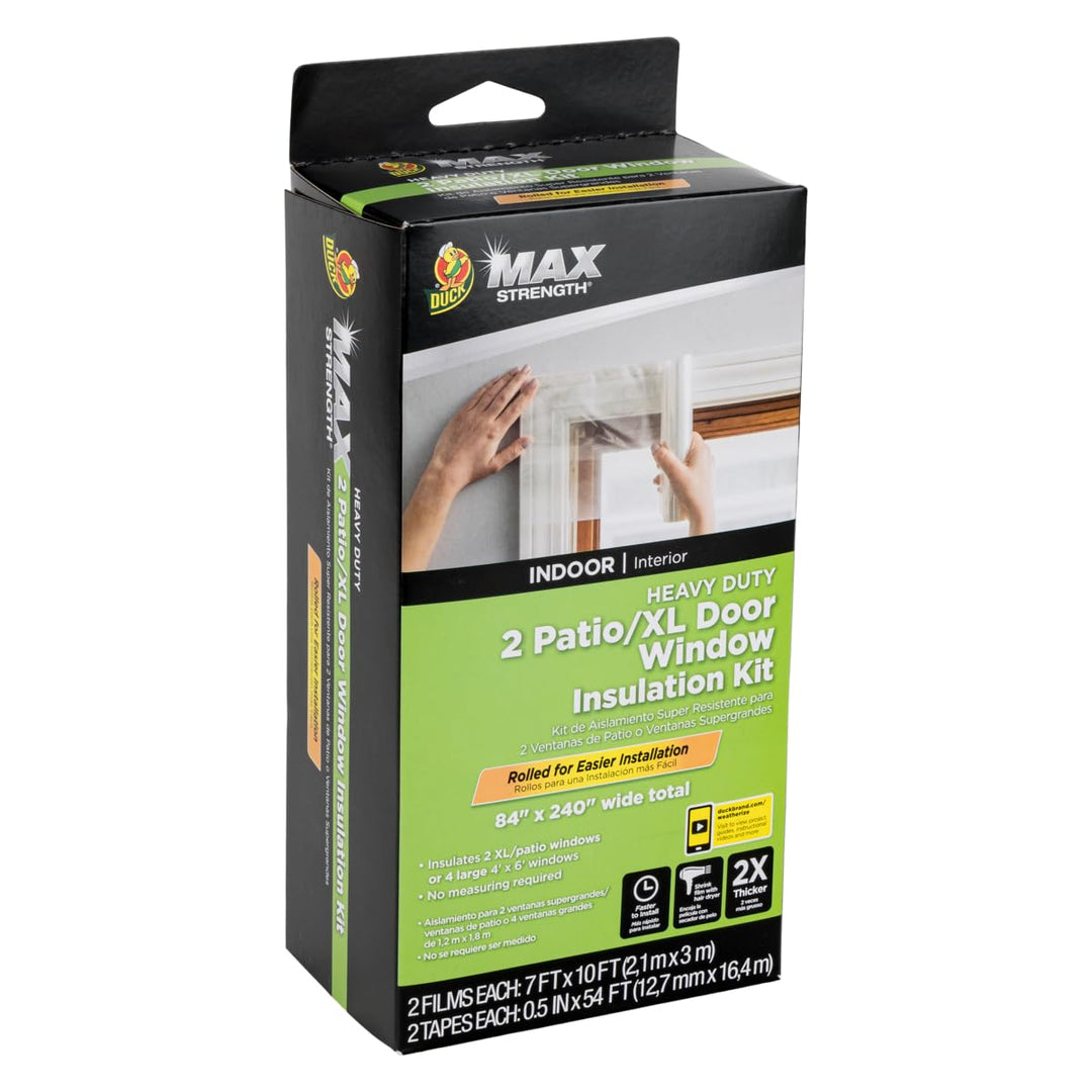 Duck 288071 Maximale Stärke Fenster-Isolationsset, farblos, 2 XL Windows/Patio Doors 2 XL Windows/Pa