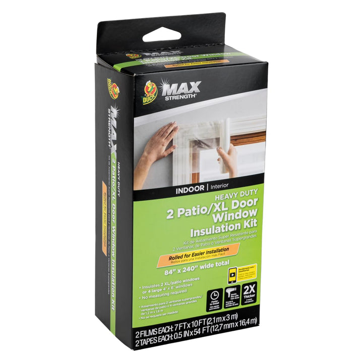 Duck 288071 Maximale Stärke Fenster-Isolationsset, farblos, 2 XL Windows/Patio Doors 2 XL Windows/Pa