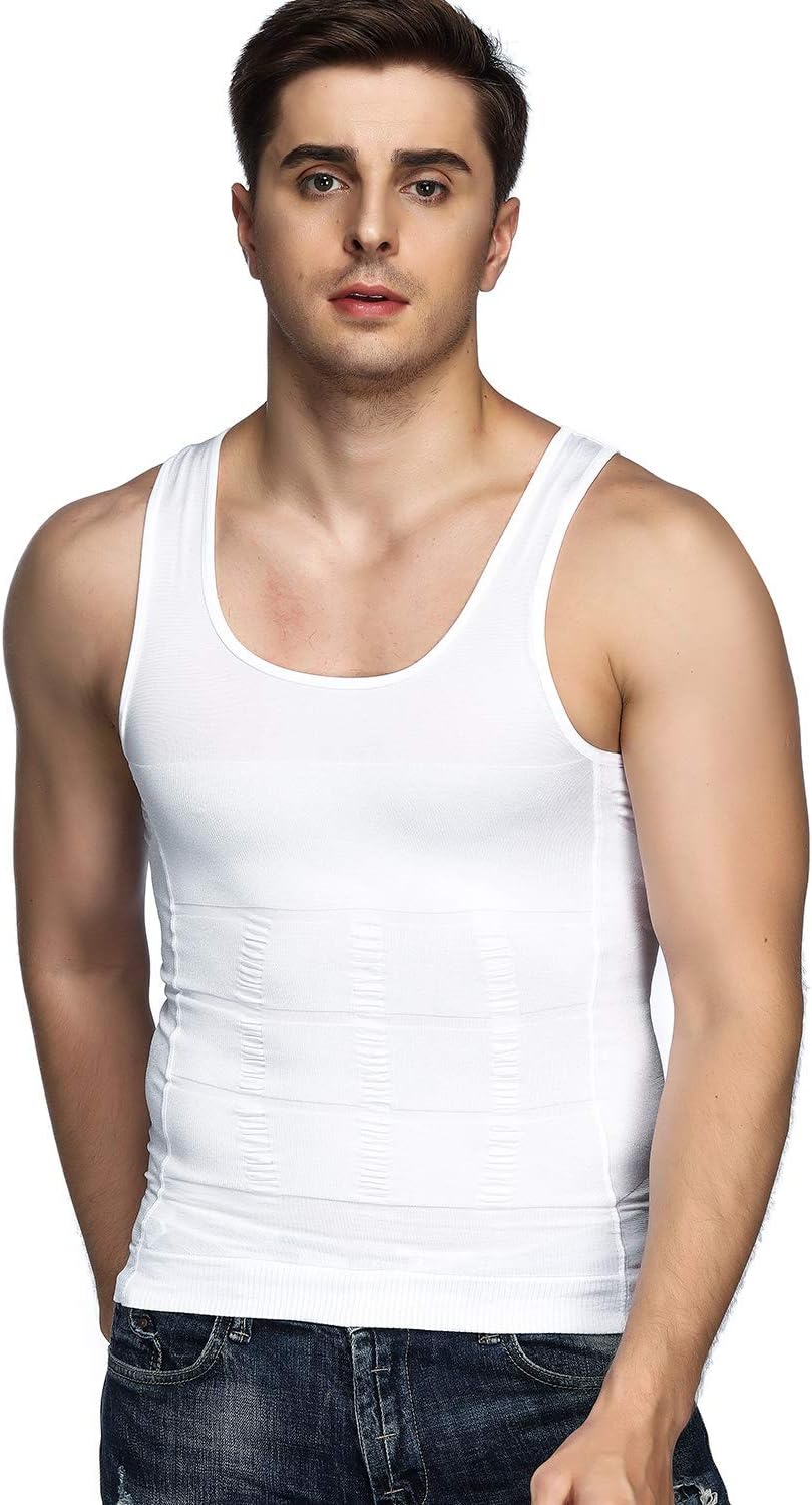 Odoland Unterhemd Herren Shapewear 3er Pack Figurformendes Kompressionsshirt Herren Tank Top Body Sh